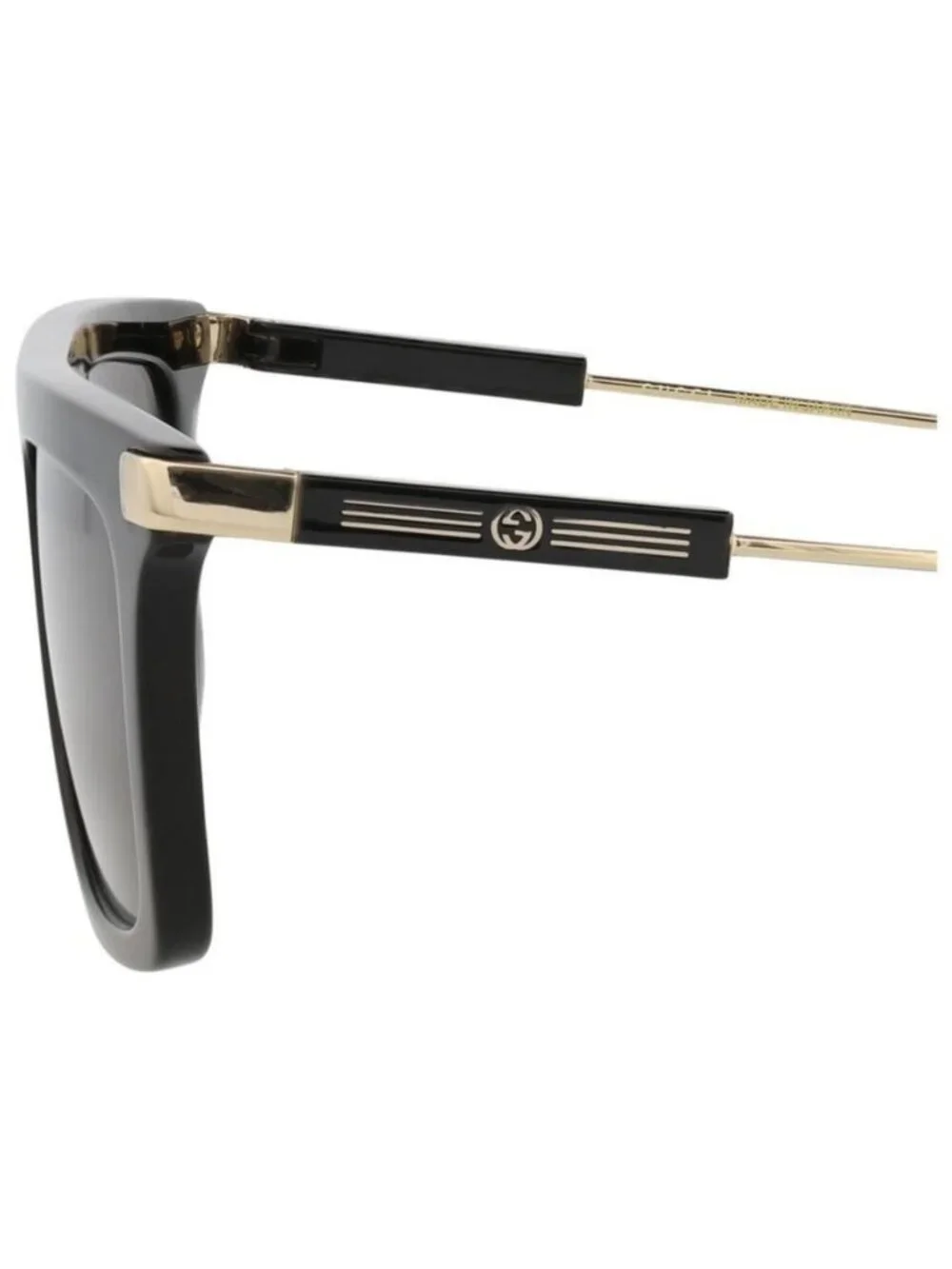 New Gucci Mens Square/Rectangle Black Gold Grey Fashion Designer Sunglasses